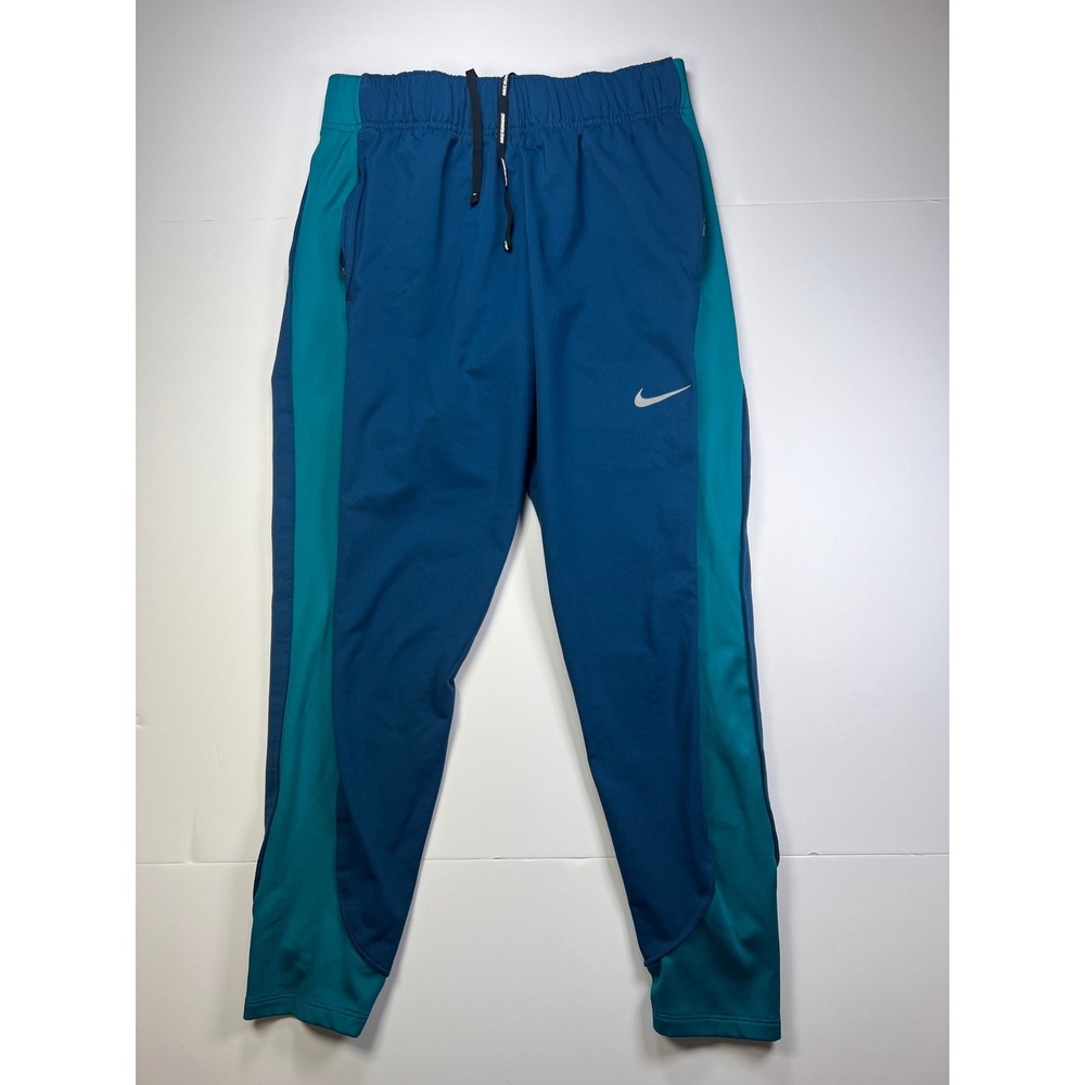 Nike Running Pants Mens Medium Blue Therma-FIT Tapered Joggers Colorblock